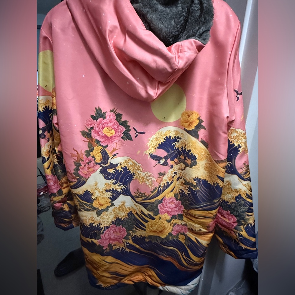Pink Floral Wave Hoodie - Picture 4 of 4